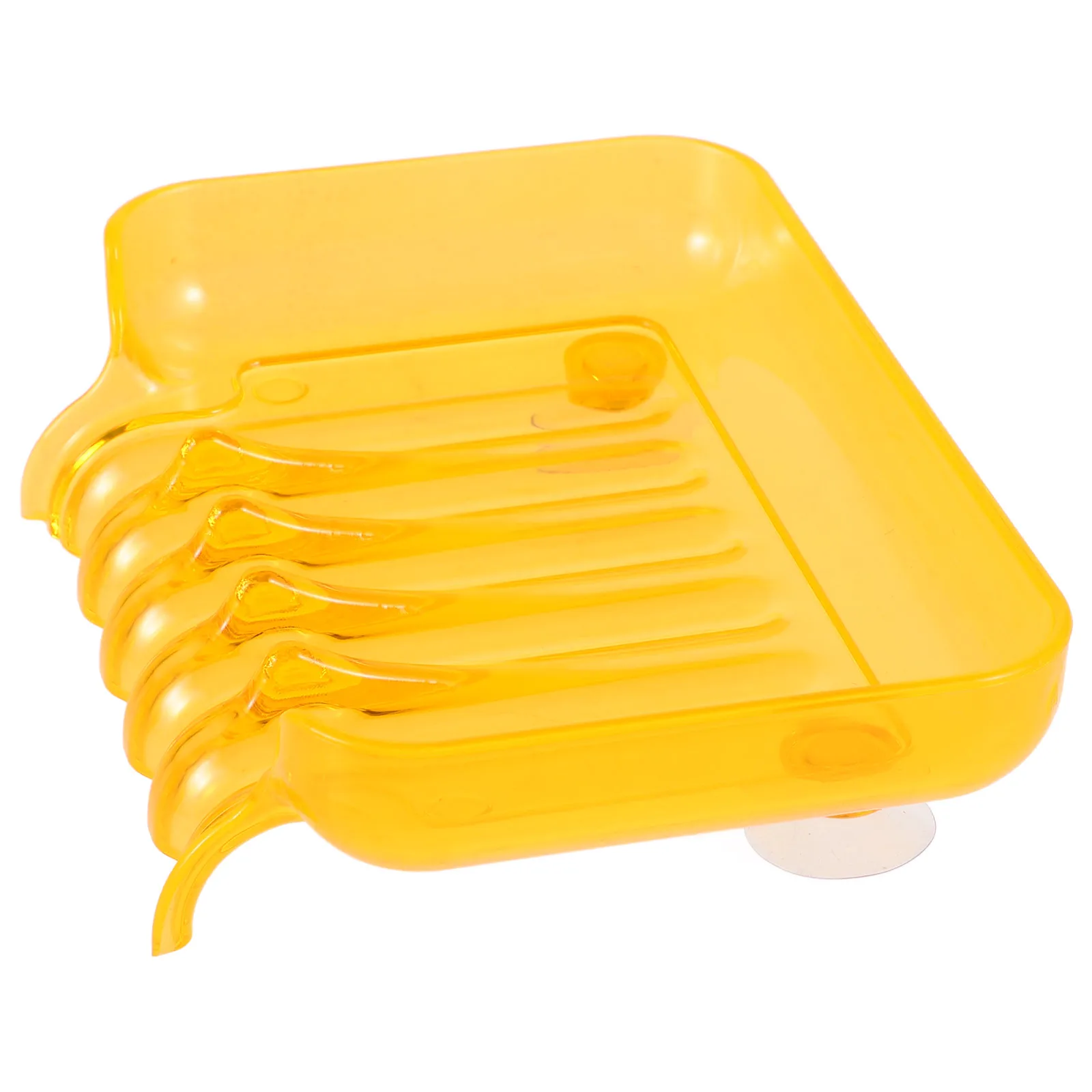 

Suction Orange Clear Bathroom Shelf With Hollow Drain Design For Shower Storage Soap Dish For Bathroom Soap Dish Suction