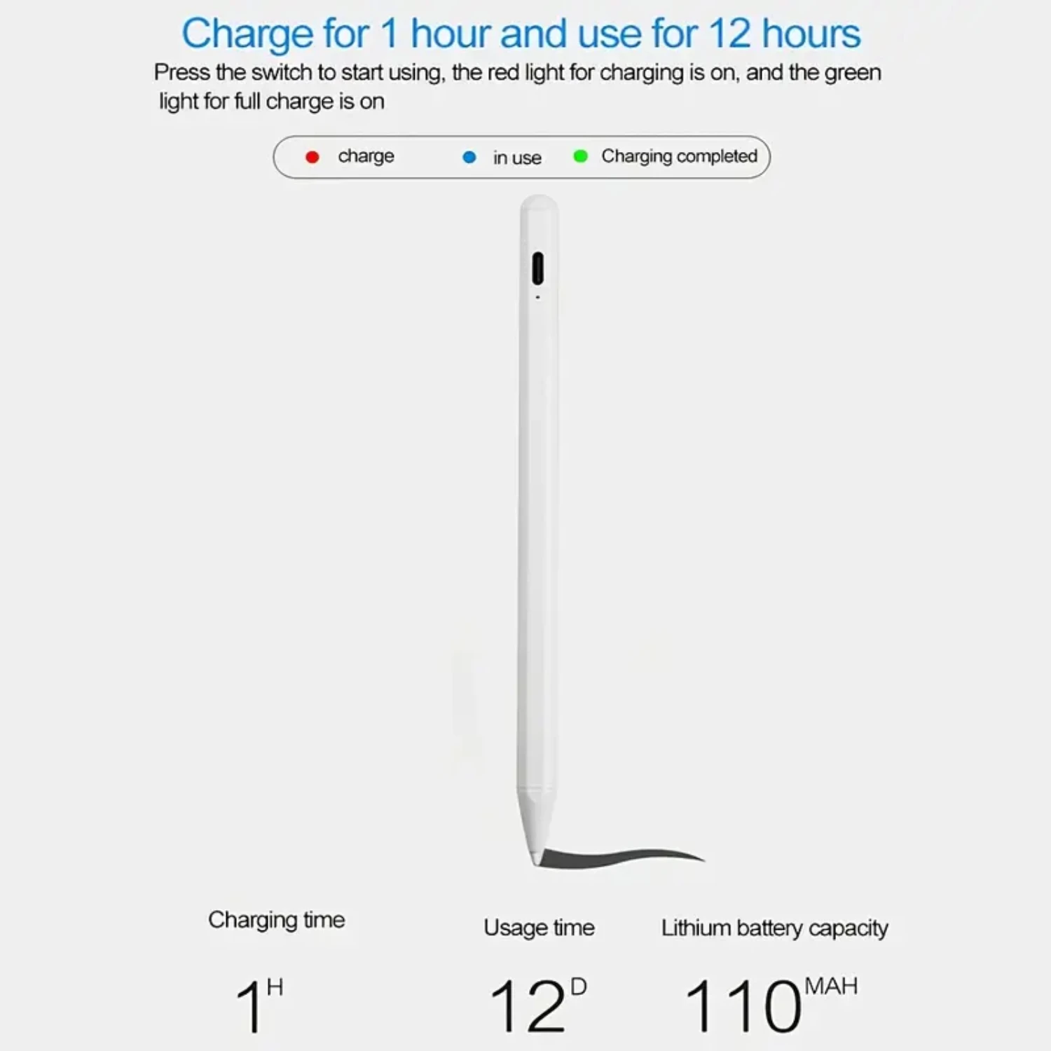 

Высококачественный электронный стилус, 1 шт., для письма и рисования на IPad 2018-2022, совместимый с IPad Pro 11/12,9 дюйма, IPad Air