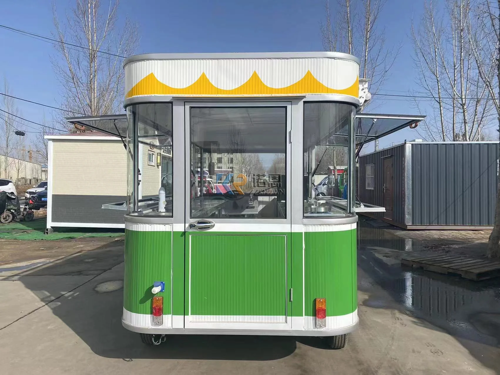 Novo caminhão de comida elétrico 4m com bancada de cozinha Street View Food Truck Burger Grill Truck