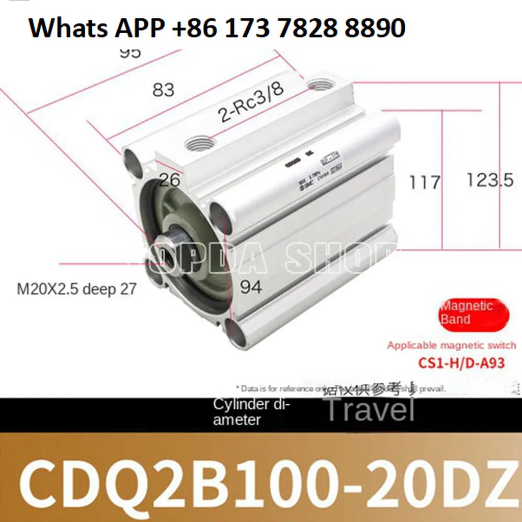 

low profile cylinder CDQ2B100-20DZ