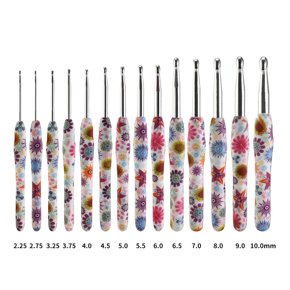 New 1 Piece Aluminum Crochet Hooks Sunflower Crochet Needles 2.25-10MM Ergonomic Knitting Needles Crochet Sewing Tools Gift 2023