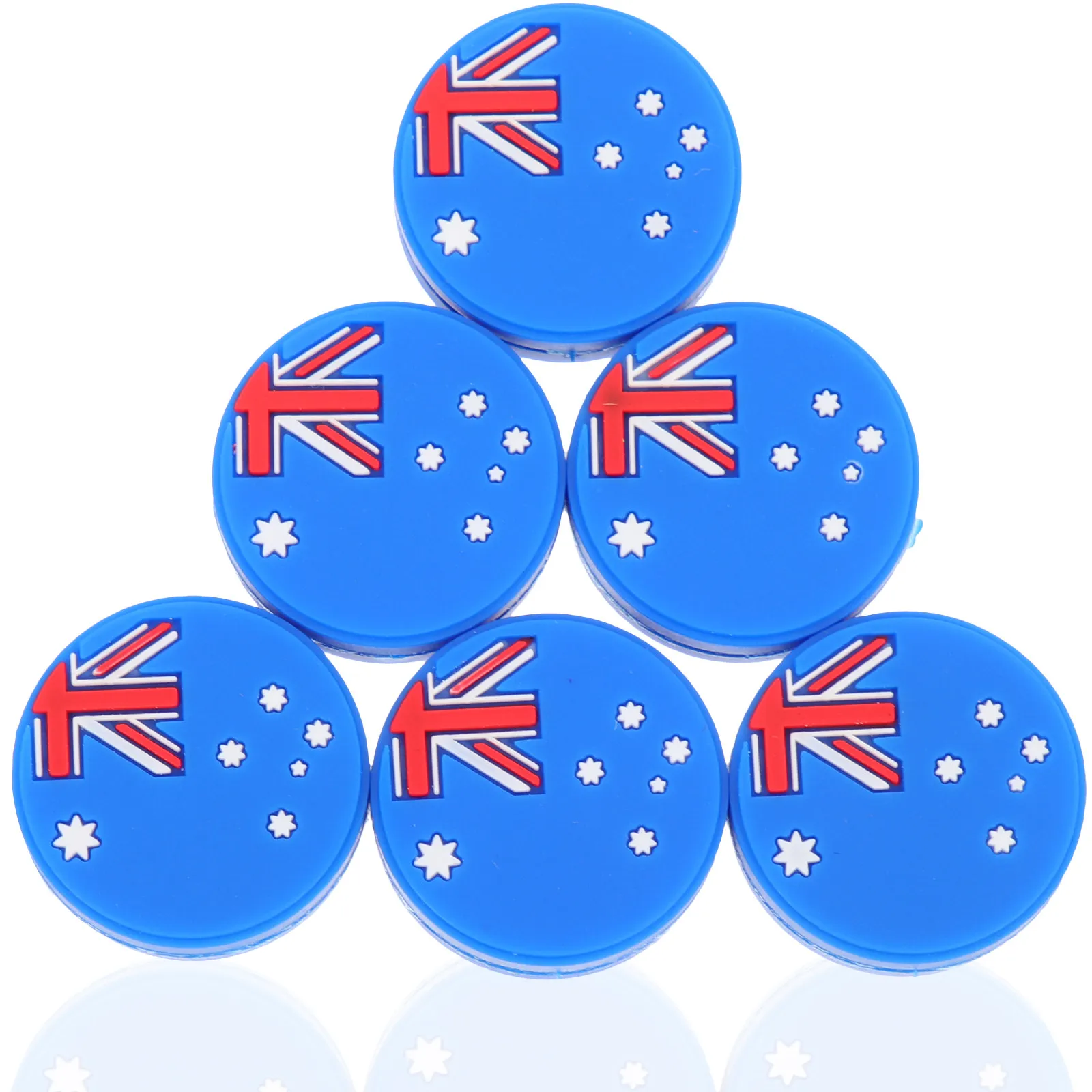 

6Pcs Flag Designed Silicone Tennis Racket Vibration Dampeners Shock Absorbing Dampener for Reduced String Vibration Noise