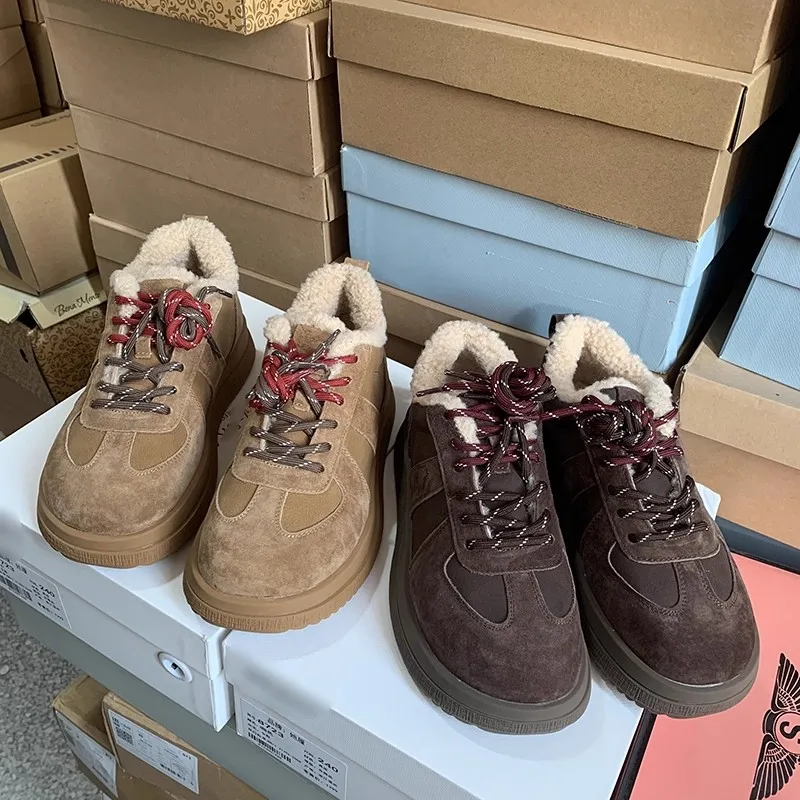 

Женские зимние повседневные кроссовки Fce на подкладке Thi Boted Deoxynucleotide oes Retro, универсальные теплые удобные кроссовки Cotton oes