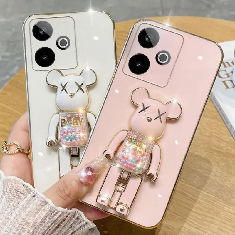 ثلاثية الأبعاد الرمال المتحركة الدب حامل سوار حزام الحبل Realme GT 7 GT 7T 5G جراب هاتف ل Realme GT 7 Pro 5G 7 T تصفيح غطاء #4