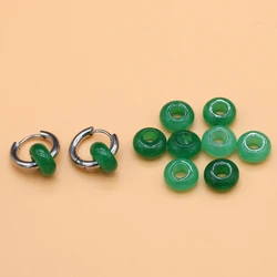 Big Hole Beads Malay Jade Natural Stone Loose Beads Hole Size 5*10mm Abacus Beads Powder Crystal Jade DIY Handmade Jewelry