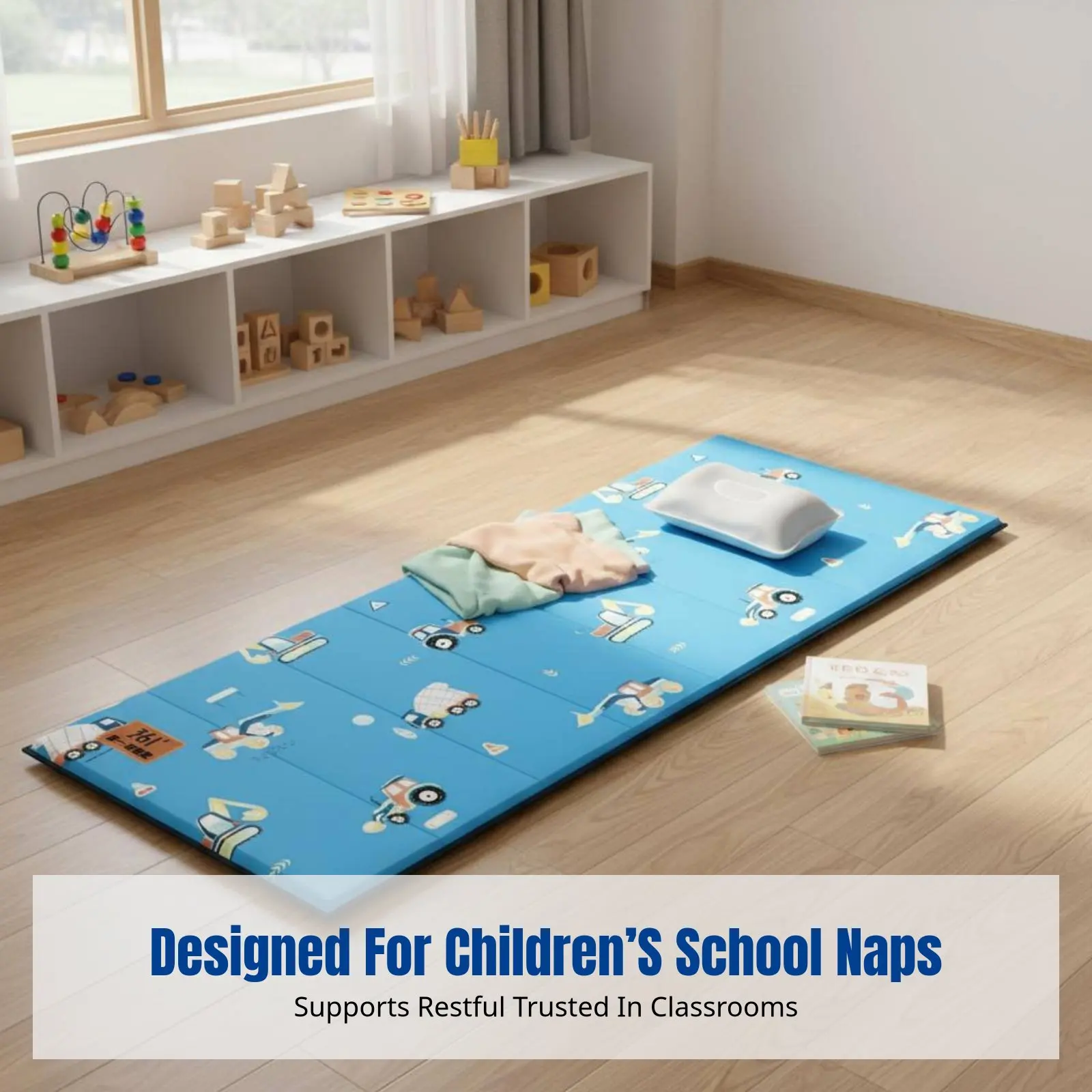 

Детский спальный коврик для школы, влагостойкий, складной, портативный, с мультяшными персонажами: Тедди, Экскаватор, для девочек