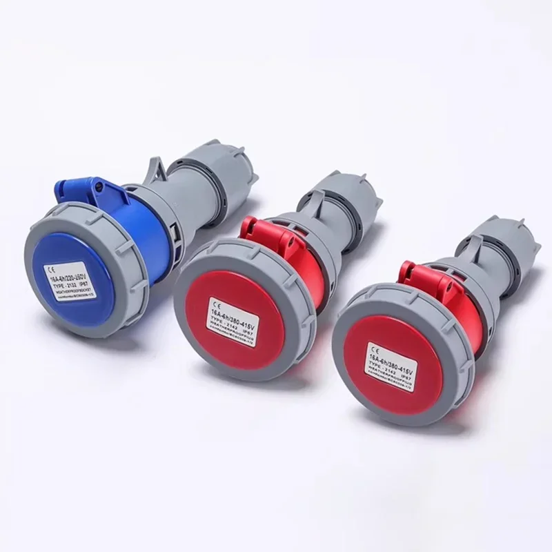 Industrial Plug Socket 63A 125A 3P 4P 5P IP67 Waterproof Surface Wall Mounted Female Connector Male Heavy Duty Aviation Plugs