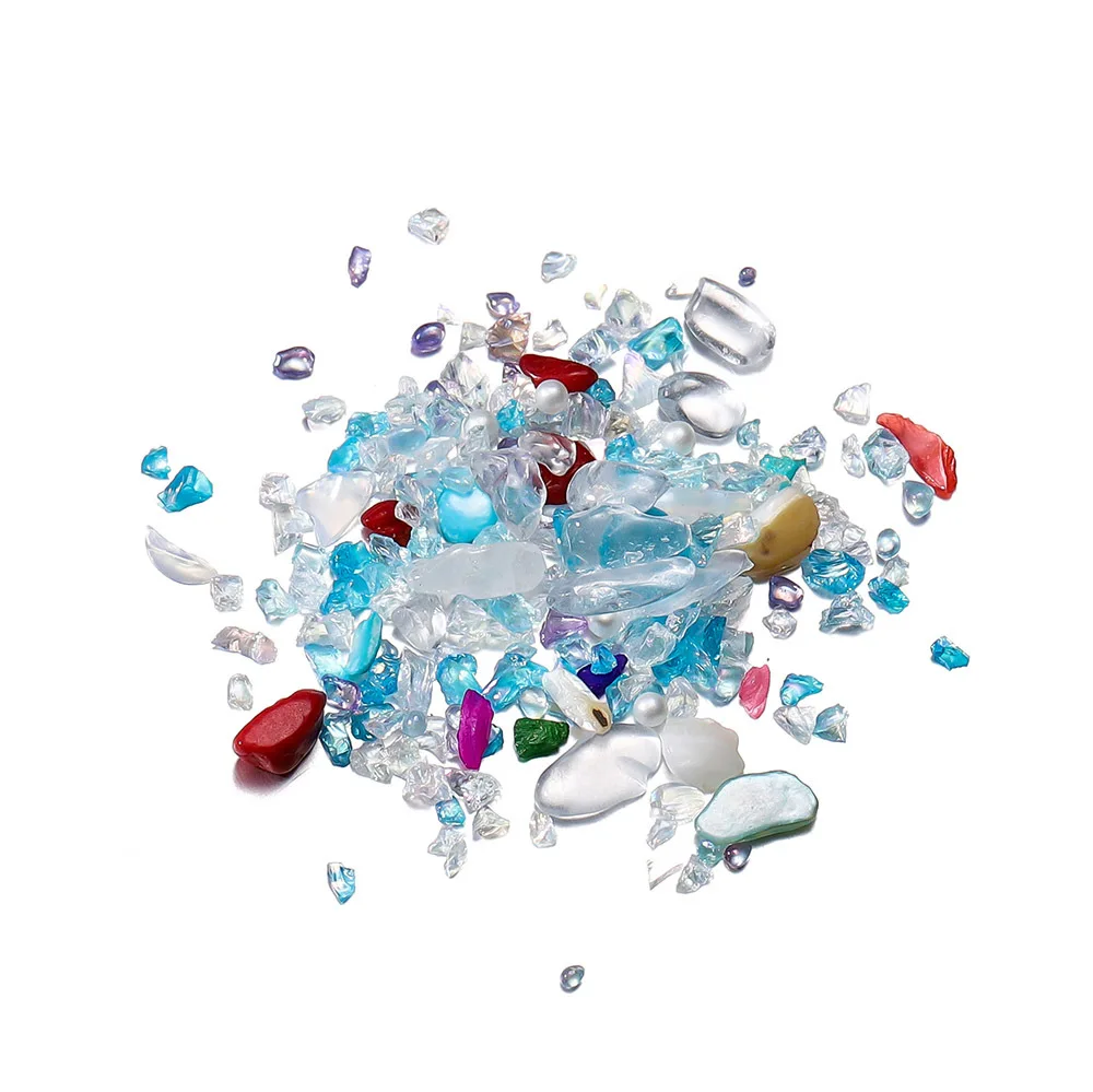 Magic Color Mixed Stone Irregular Heterosexual Clear Crystal Glass Sand Quicksand Pen Knife Diy Nail Filler Decoration