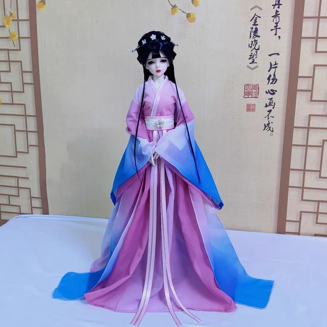 

1/3 Scale BJD Ancient Costume Clothes Chinese Hanfu Long Robe Fairy Dress For BJD/SD SD13 Big Girl Doll Accessories A1975