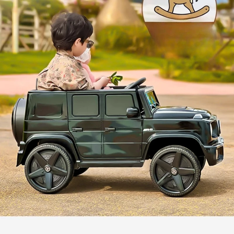 Voiture électrique SUV tout-terrain 4x4 pour enfants, avec batterie 12V, pneus Anti-éclatement, double siège, Absorption des chocs silencieuse, Protection du sol