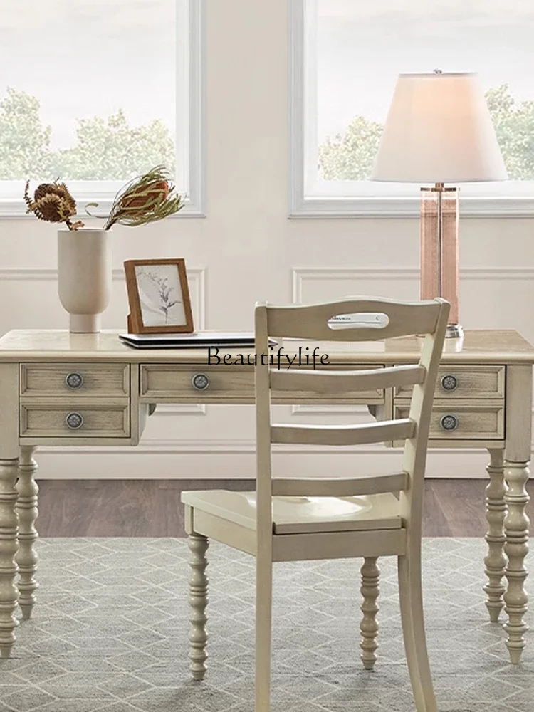 

FGAmerican ретро твердая древесина римская колонна офисный компьютер одиночный письменный стол