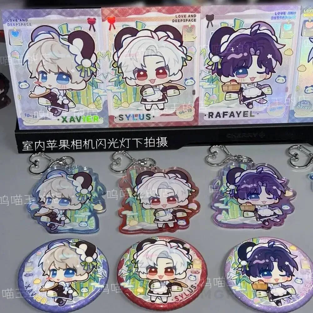 

Pendant 2026 Bedge Figure Decor Game Q Anime Version Acrylic Keychain Badge Panda Maid Series Love and Deepspace Cartoon Gift