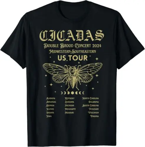 Unisex Cicada Reunião T-shirt, Amante, US Tour, 2024