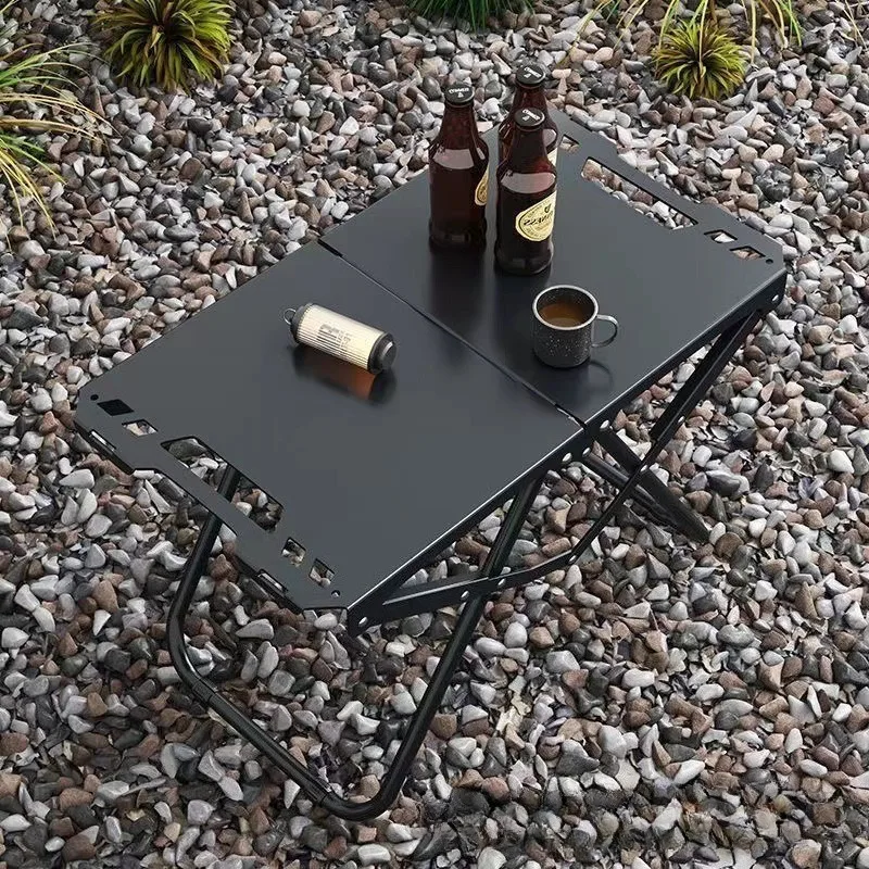 طاولة تكتيكية متعددة الوظائف للاستخدام الخارجي، طاولة قابلة للطي محمولة، تخييم من الفولاذ الكربوني، وجبة سياحية، يمكن تقسيمها