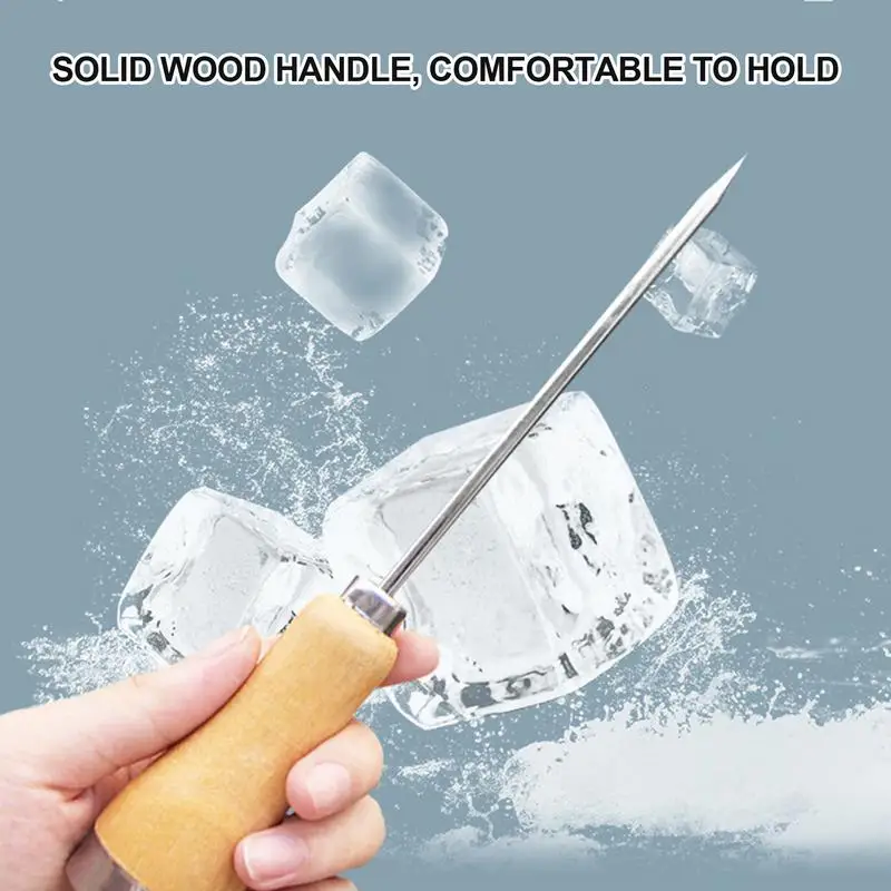 

Ice Picks Stainless Steel Single-pronged Ice Picks Ice Picks For Breaking Ice Single Fork Wood Handle Ice Chisel Integrated