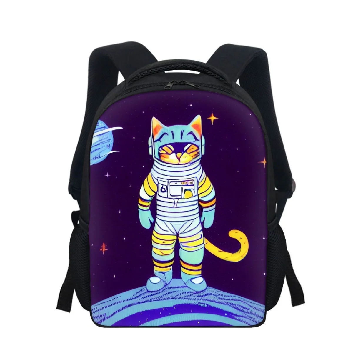 Mochilas escolares con diseño de gato espacial para niños y niñas, mochilas creativas a la moda para estudiantes