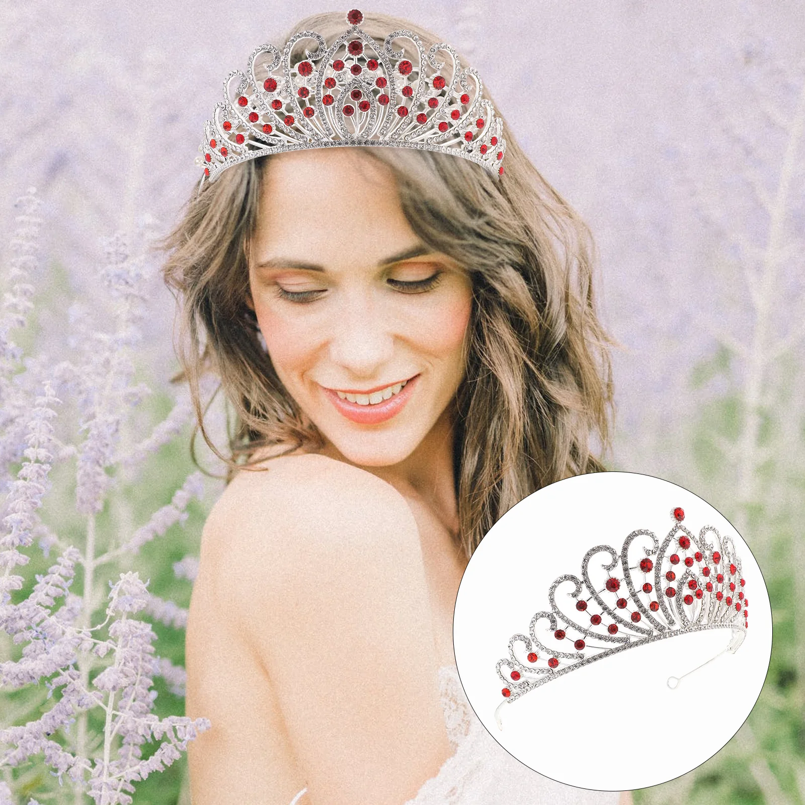 

Rhinestone Crown For Women Vintage Alloy Bridal Wedding Headpiece Lightweight Durable Cosplay Costume Formal Wear Prom Party