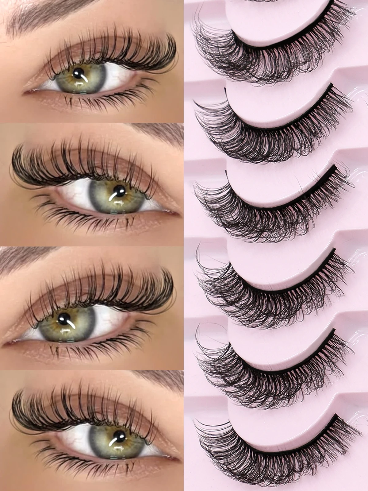 GROINNEYA DD Curl Russian Strip Lashes 3D Mink Lashes Natural Eyelashes Dramatic False Eyelashes Wholesale Eyelash Extension