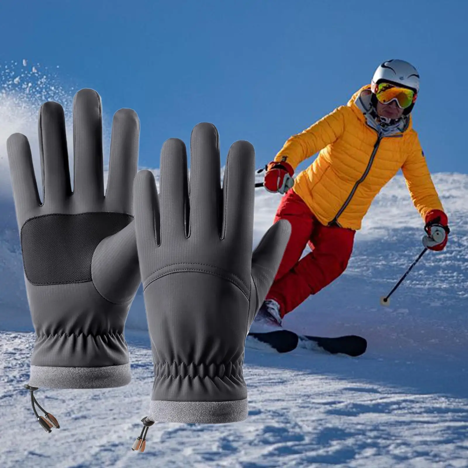 

Snow Gloves Breathable Snow Mittens Windproof 5-Finger Gloves For Outdoor Camping Motorcycle Hunting Workout Cycling Skiing