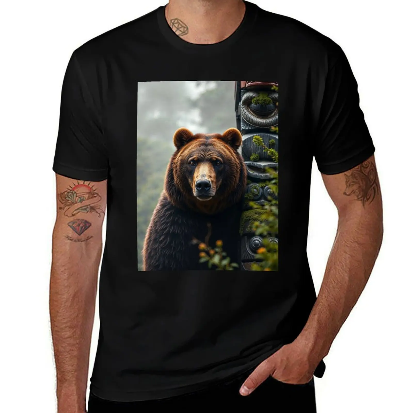 

Great Bear and Rainforest Totem T-Shirt new edition Personalized t-shirt blacks heavyweight t shirts for men