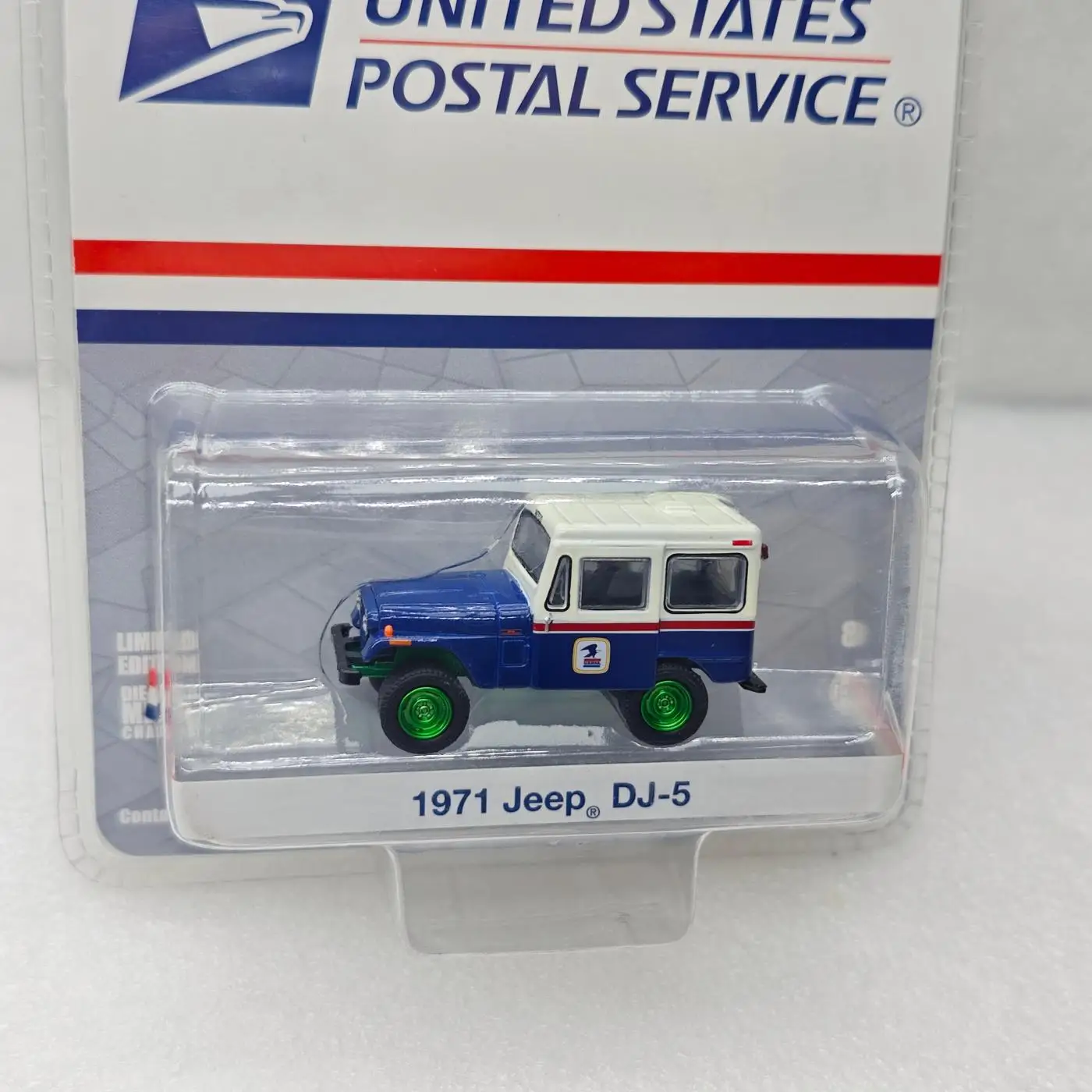 GreenLight 1:64 United States Postal - 1971 Jeep Postal Jeep Green Machine Diecast Alloy Car Model Collectible