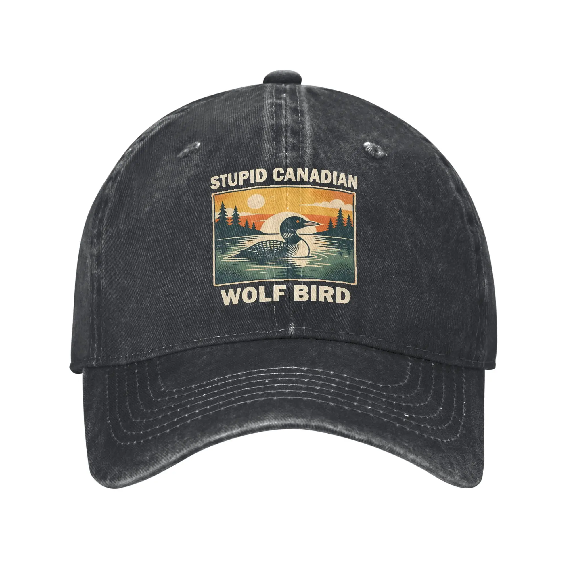 

Stupid Canadian Wolf Bird Casual Baseball Cap Summer Trucker Hat Adjustable Running Hippie Snapback Cap Men Classic Baseball Cap