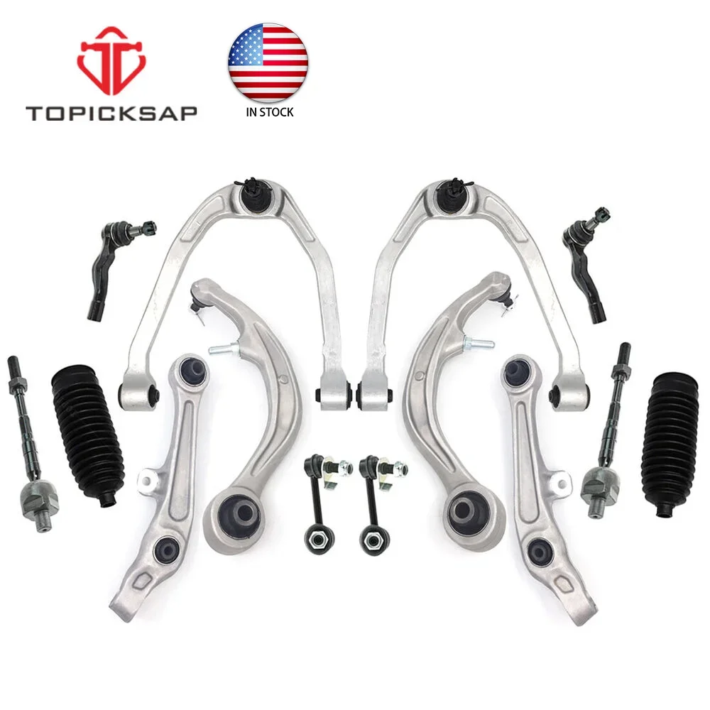 TOPICKSAP 14Pcs Front Upper Lower Control Arms Tie Rods Sway Bar End Link Assembly Kit for Infiniti G35 Nissan 350Z 2003-2009