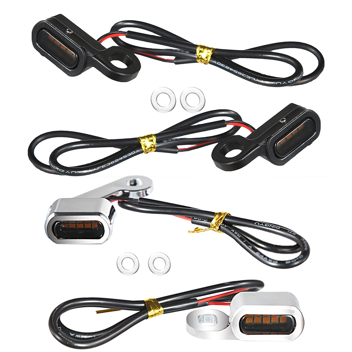 2X Motorcycle LED Turn Signal Indicators Amber Small Lamp White Running Light For Harley Sportster XL 48 72 1200 883 04-21