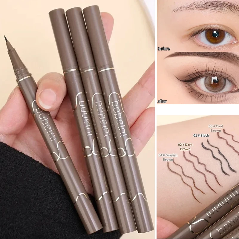 Matte Black Brown Liquid Eyeliner Ultra-thin Waterproof Quick Dry Eyeliner Pen Anti-sweat Lasting Eyeliner Beauty Eyes Make Up