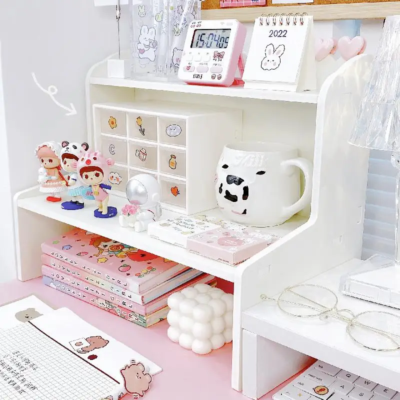 multi layer desktop shelf student dormitory storage box aumento de papelaria cosmeticos organizador home office supplies 01