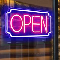 Open Neon Signs for Business Window Storefront, Lighted Open Lights for Retail Bar Cafe Bakeries Barber