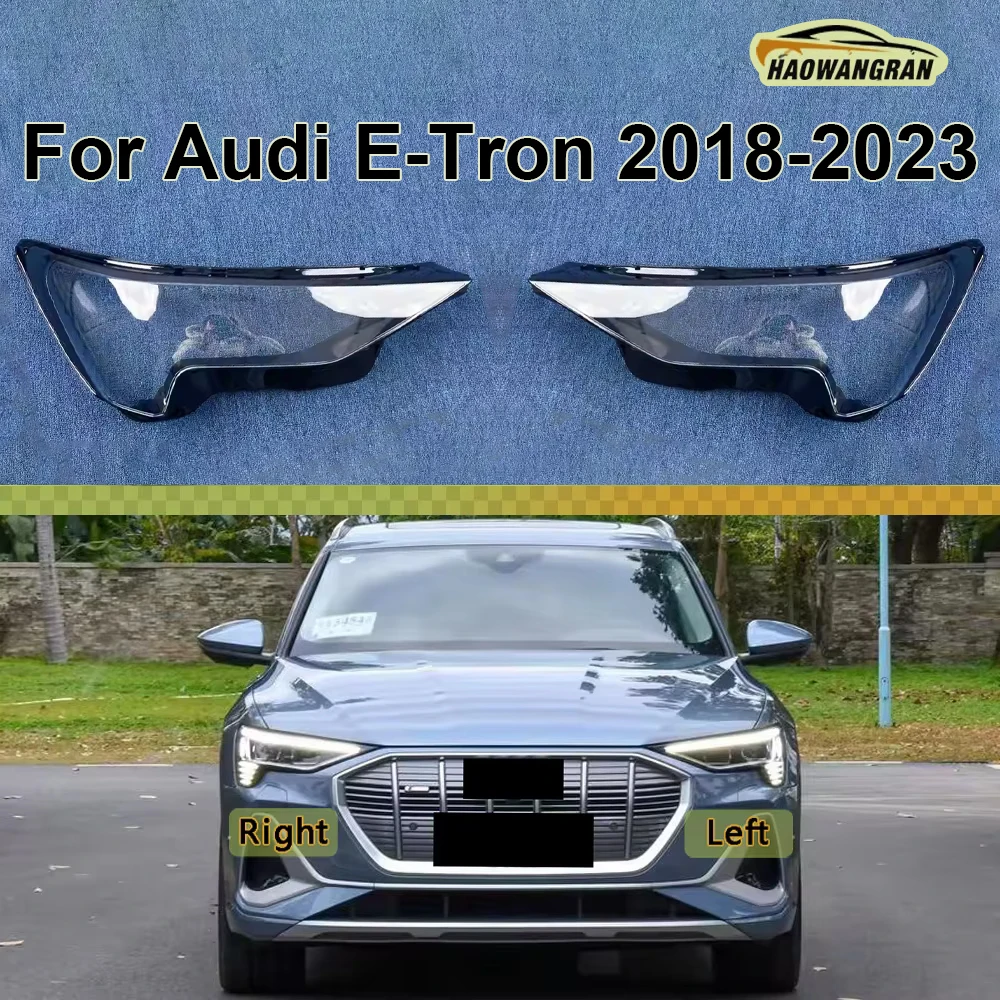 

For Audi E-Tron 2018 2019 2020 2021 2022 2023 Headlight Cover Transparent Lampshade Lamp Shade Plexiglass Replace Original Lens