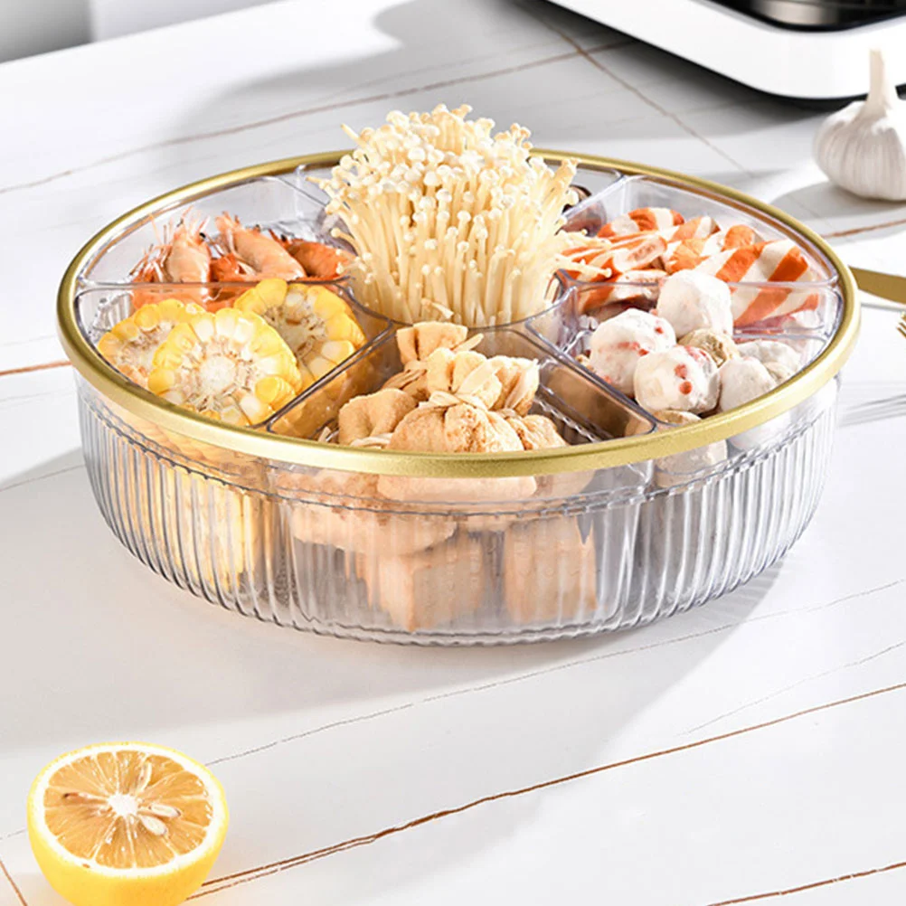 

Rotary Detachable Vegetable Dish Hot Pot Plate Smooth Surface Fruit Platter Tray Food Serving Tray Vegetable Dish
