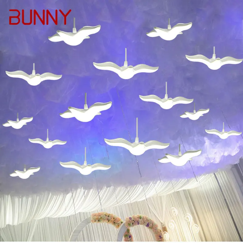 

BUNNY Road Lead Wedding LED Flying Birds and Seagulls Wedding Hanging Acrylic Lights Decoration Party Stage