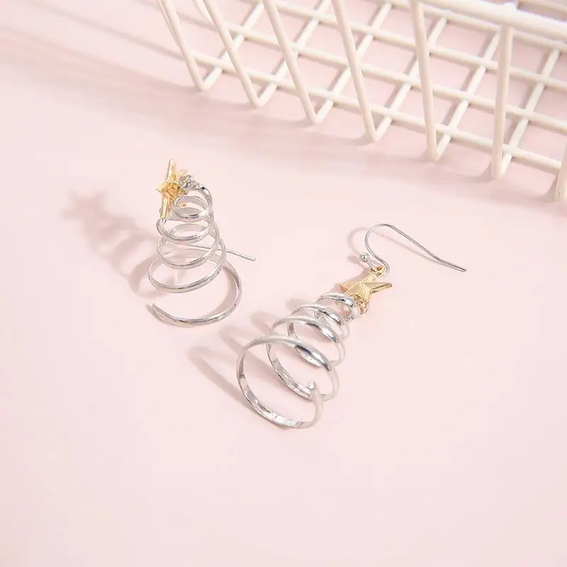 سلسلة عيد الميلاد البسيطة المتقدمة الدورية شجرة عيد الميلاد ستار قلادة الأقراط النسائية الإبداعية شخصية فتاة الهدايا