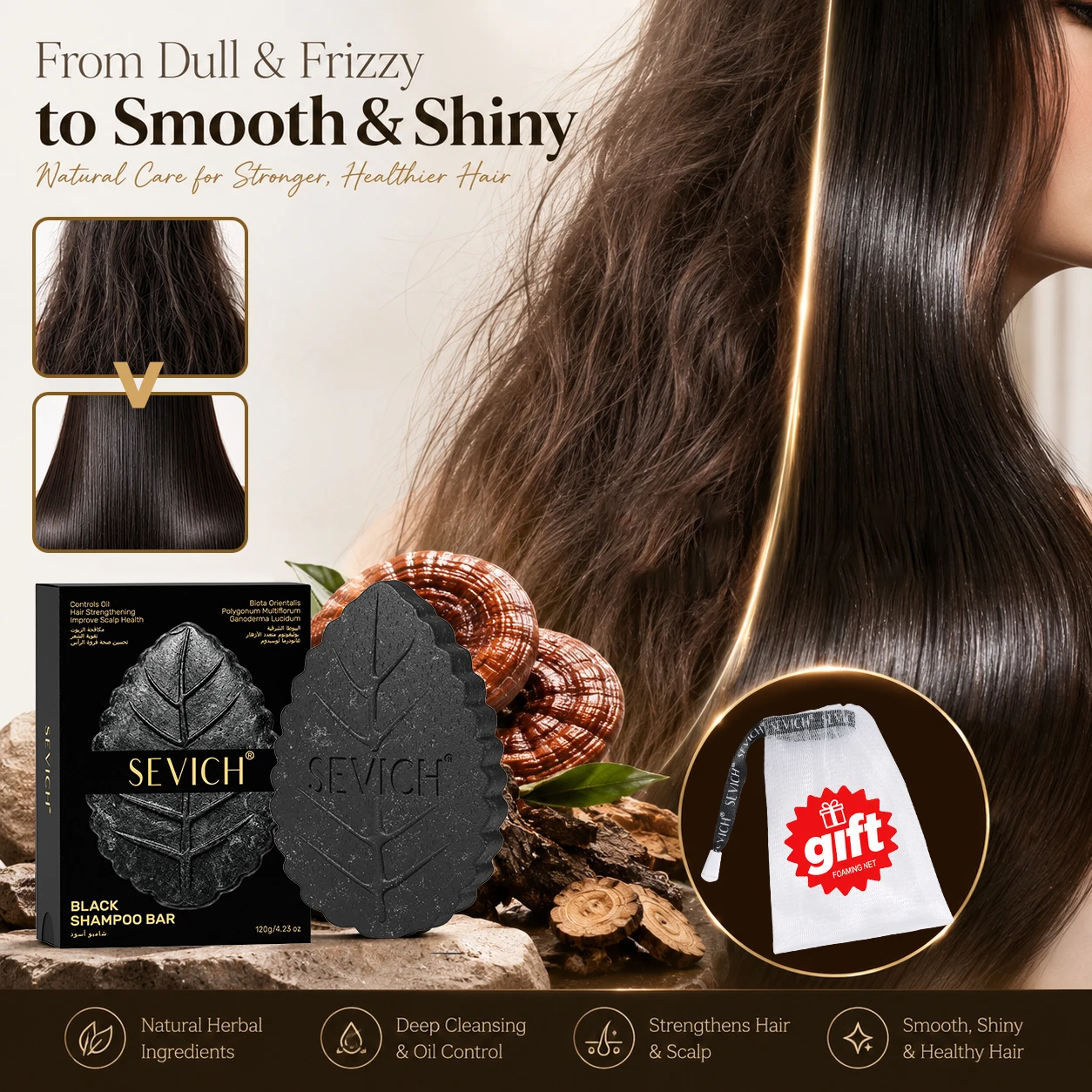 Hair Care Herbal - Black Shampoo Soap Bar Gray Hair