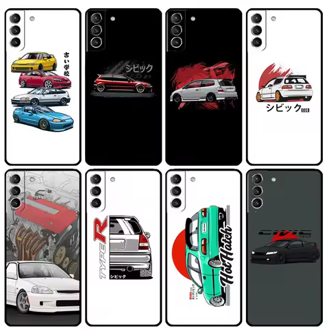 JDM Type R Civic Sport Car Case For Samsung Galaxy S23 S21 Ultra S22 Plus Note 10 20 Ultra S8 S9 S10 S20 FE Cover Coque