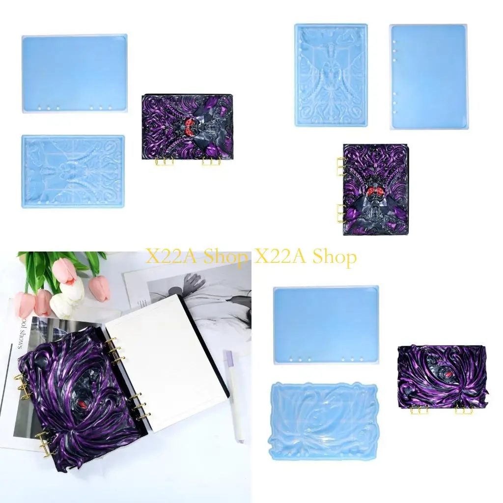 Unique Notebook DIY Handcraft Mold Exploy Resin Molds with Loose Binder Rings Set