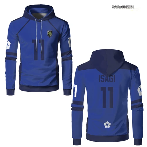 Imagen 2 del producto Sudaderas con capucha de Anime Blue Lock para hombre, Jersey deportivo informal para Club de fútbol, sudadera NAGI Street Fashion, camisetas de manga larga, ropa para niños