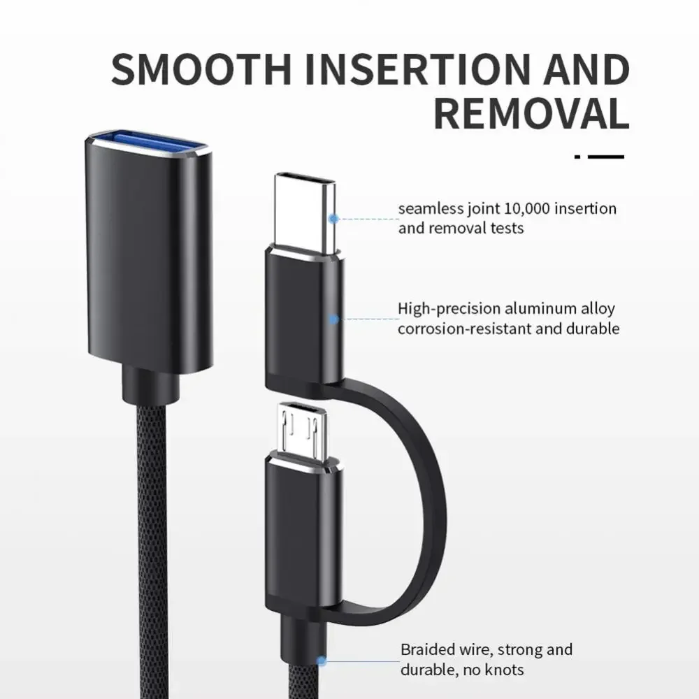 Adaptador ZLRLMHY OTG tipo C Micro USB a USB 3,0 Cable adaptador convertidor OTG para Gamepad disco Flash tipo C OTG