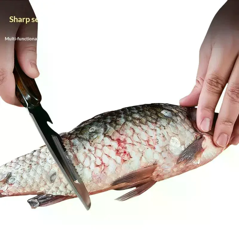 2-in-1 Serrated Peeling Knife Vegetable Peeler Ergonomic Wooden Handle Versatile Peeler for Fruits and Vegetables in the Kitchen