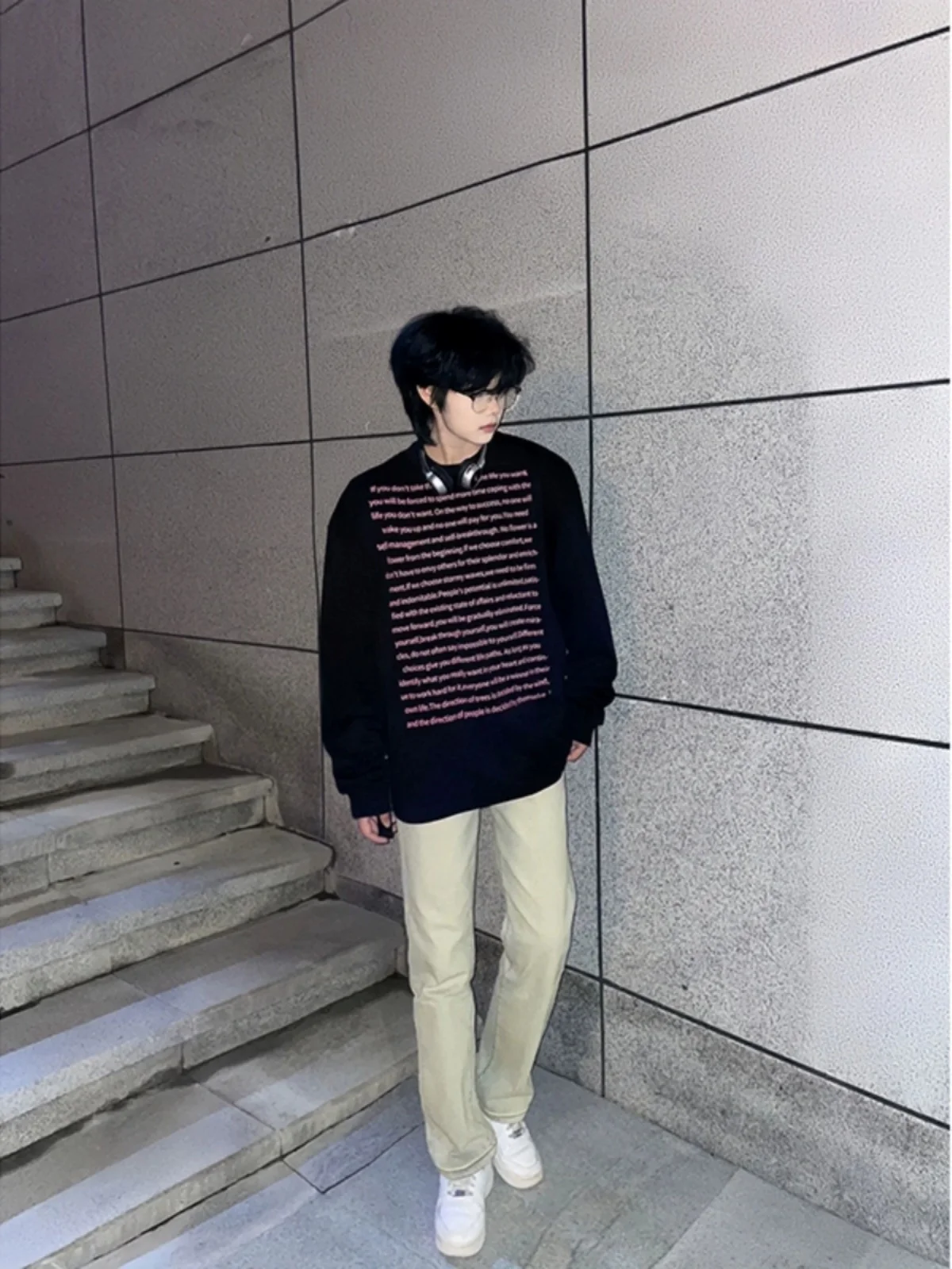 

Мужские джинсы American High Street, цементно-желтые, с высокой талией, прямые, из эластичного денима, осенние, Moxi Sle, для подростков