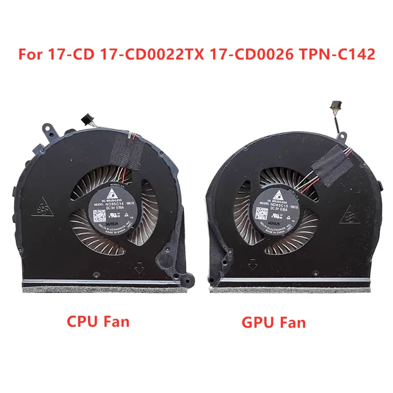 Brand New Original Laptop CPU GPU Cooling Fan For HP 17-CD 17-CD0022TX 17-CD0026 TPN-C142
