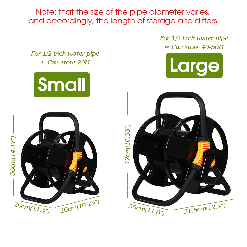 Water Pipe Storage Reel with Handle Manual Winding Device for Courtyard Garden Hose DIY Hose Organize Rack Portable Tube Coiler