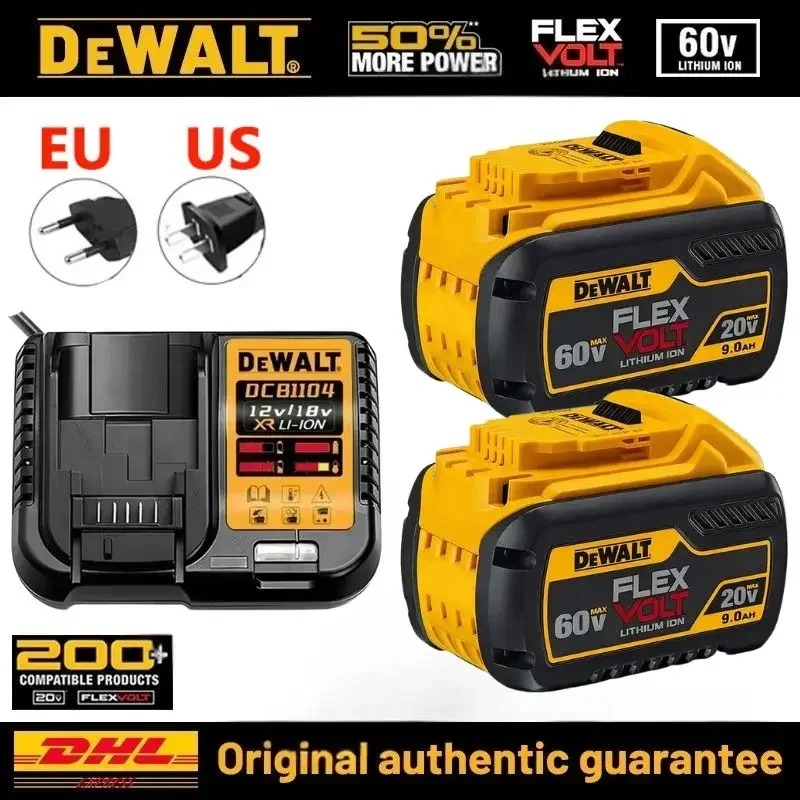 Batterie DEWALT originale 20V/60V 9000mAh, batterie dewalt 18v, batterie pour outils électriques DCB200 DCB205 DCB206 DCD805, chargeur dewalt 20V