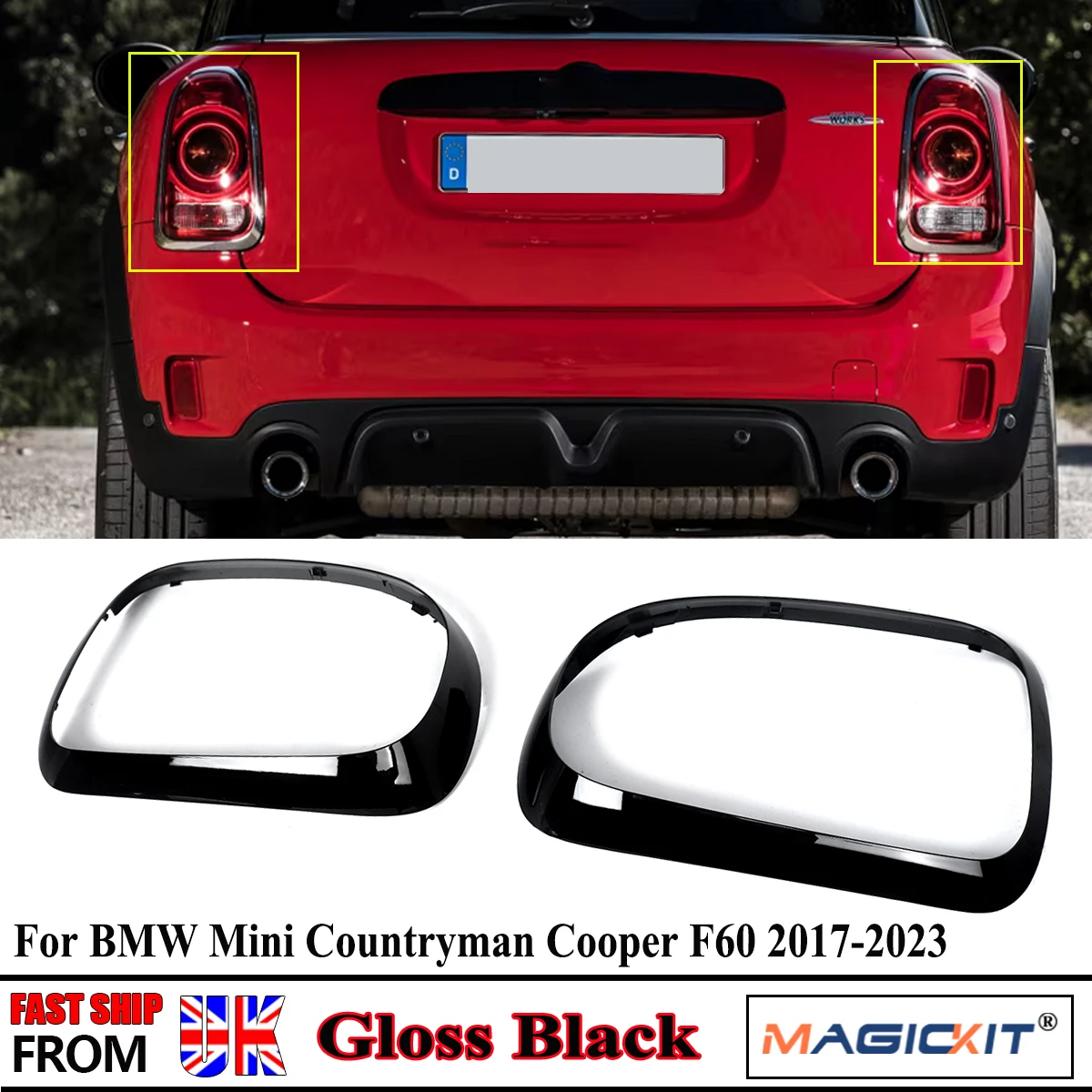 

Для BMW Mini Countryman Cooper F60 2017 2018 2019 2020 2021 2022 2023, крышка заднего фонаря, рамка, накладки, замена для 63217385427