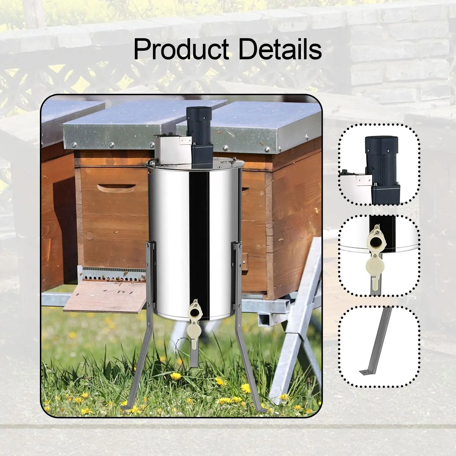 Electric Honey Extractor US Plug Honeycomb Drum Rotator for Basement Kitchen