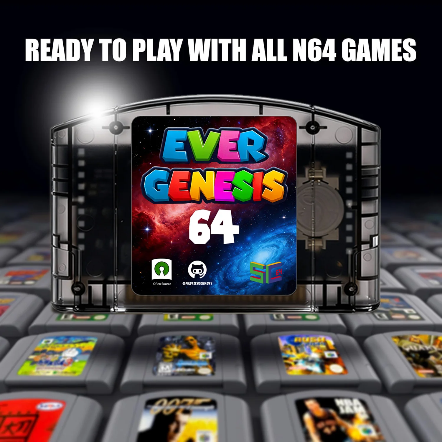Nowa karta do gier N64 Open Source SC64 Flash Cart 9000 w 1, modułowy chip do konsoli gier wideo 6TG z kartą TF 64G — zdjęcie produktu 6