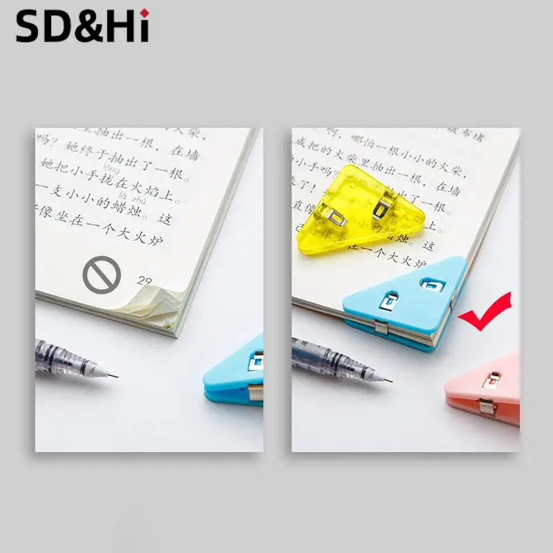 Colorful File Triangle Corner Clips Simple Book Corner Clip Page Holder Paper Clip File Index Photo Clamp Office School