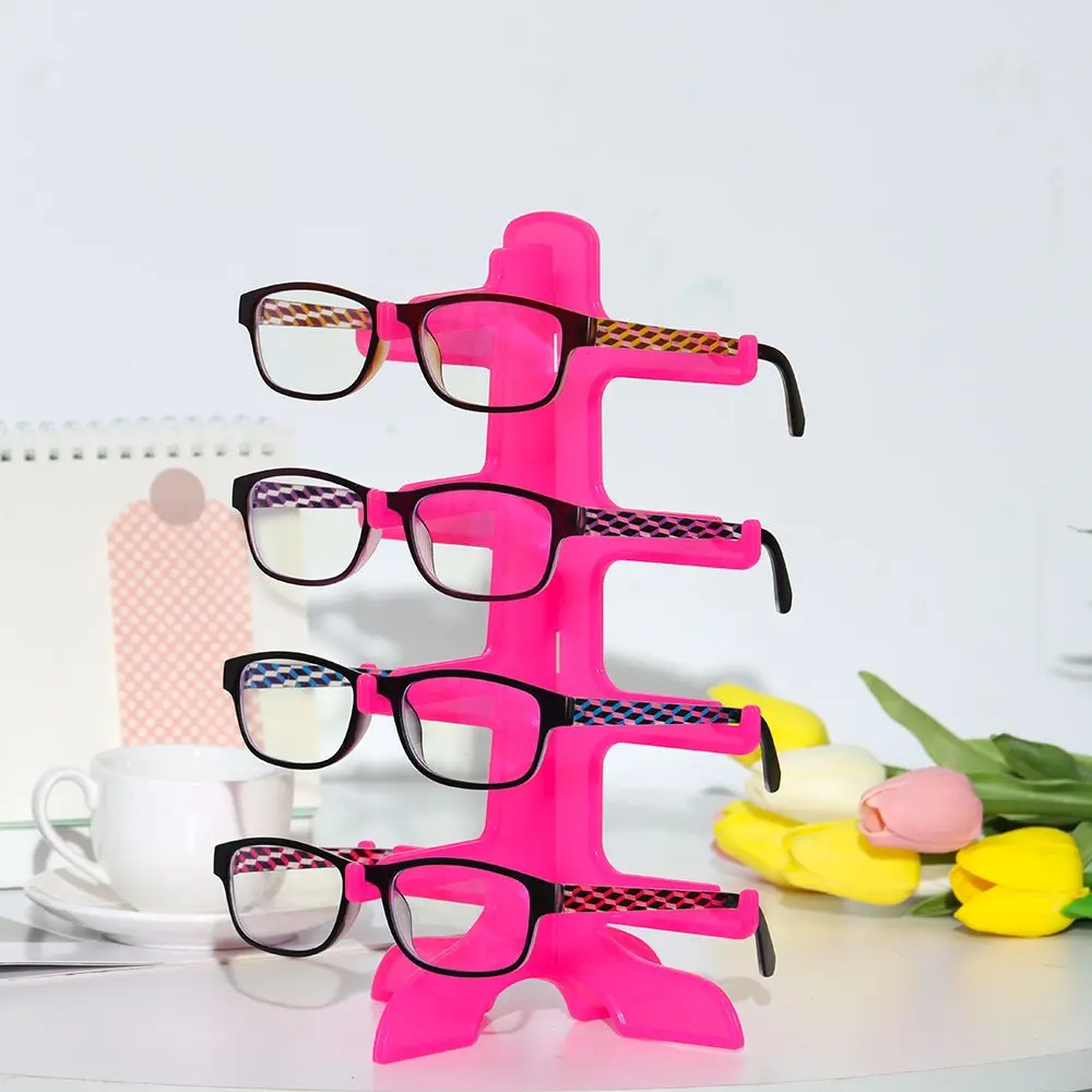 Colorful Plastic Space Saving Shelf Glasses Shelf Holder Sunglasses Storage Rack Exhibition Frame Eyeglasses Display Stands